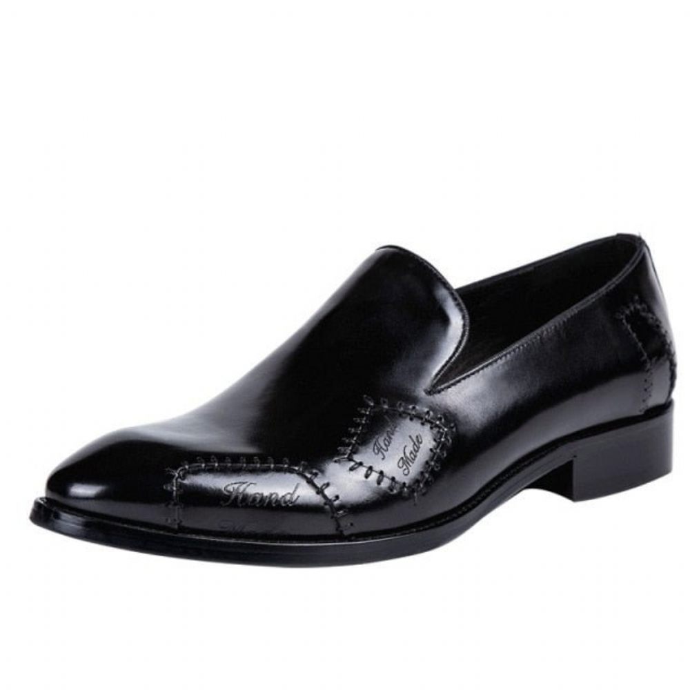 Mocassins Pour Hommes Richelieu À Enfiler Cuir Exotic Boss - Noir