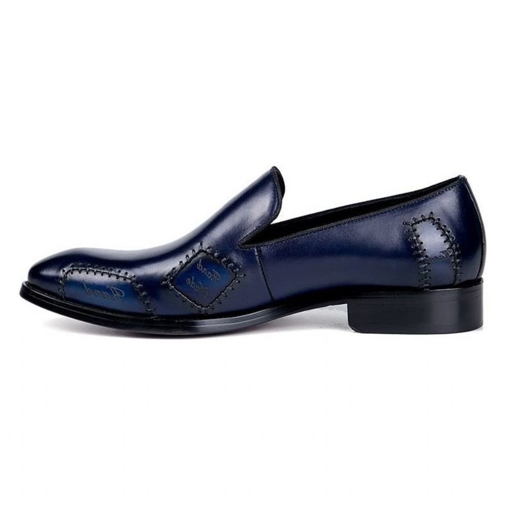 Mocassins Pour Hommes Richelieu À Enfiler Cuir Exotic Boss - Bleu