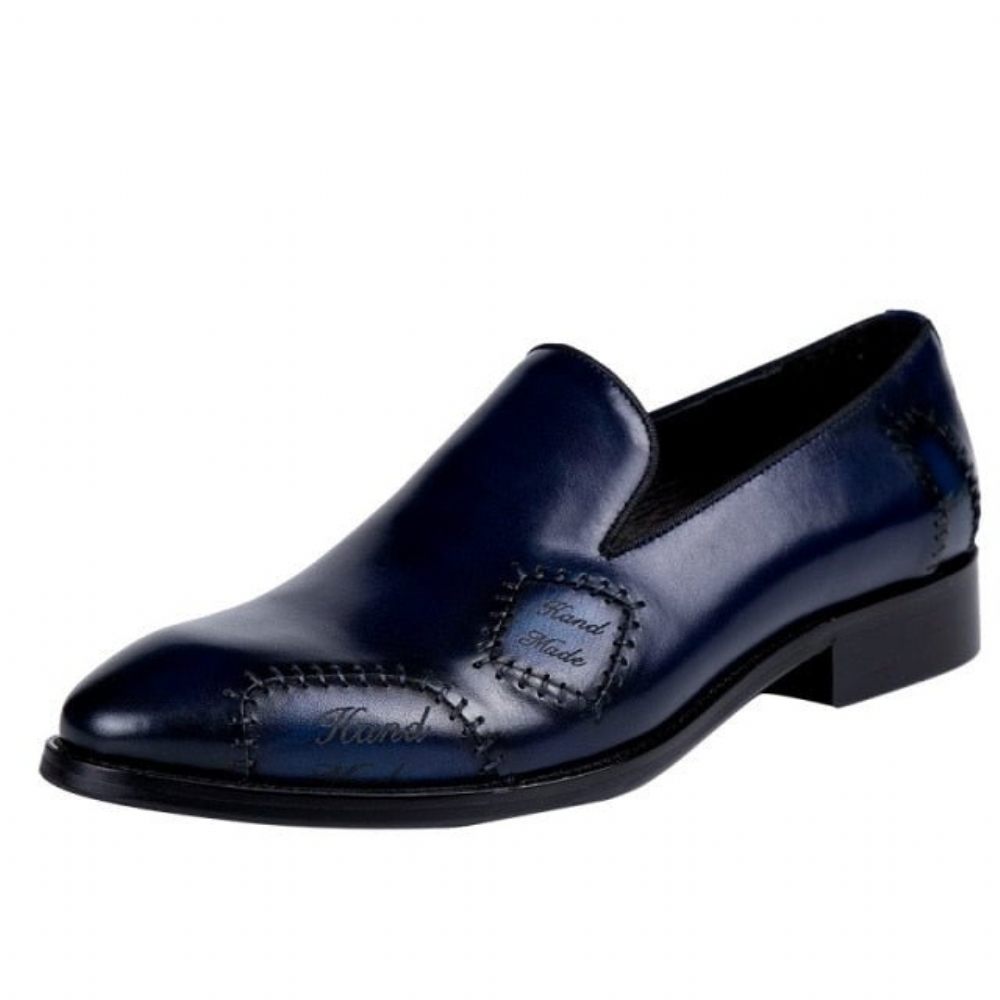 Mocassins Pour Hommes Richelieu À Enfiler Cuir Exotic Boss - Bleu