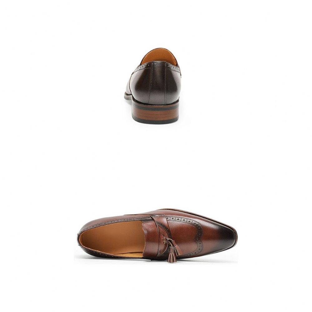 Mocassins Pour Hommes Richelieu À Enfiler Exotiques - Marron