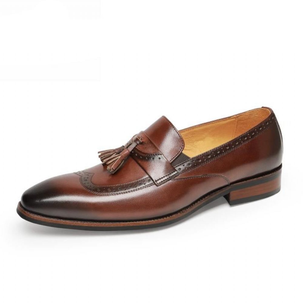 Mocassins Pour Hommes Richelieu À Enfiler Exotiques - Marron