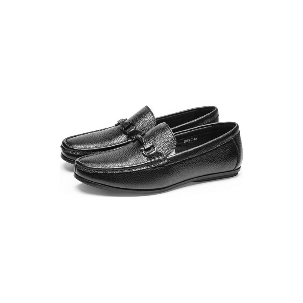 Mocassins Pour Hommes Weavingluxe À Enfiler Cuir - Noir 1