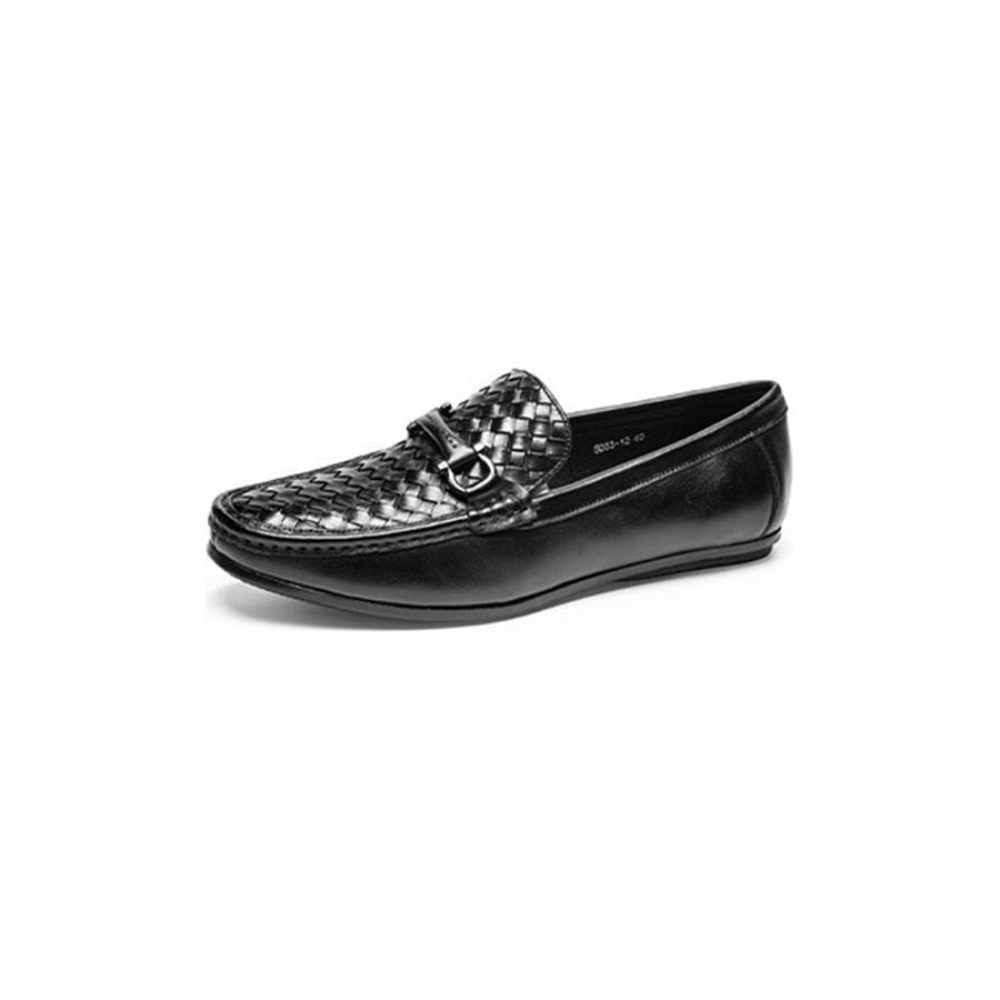 Mocassins Pour Hommes Weavingluxe À Enfiler Cuir - Noir 2