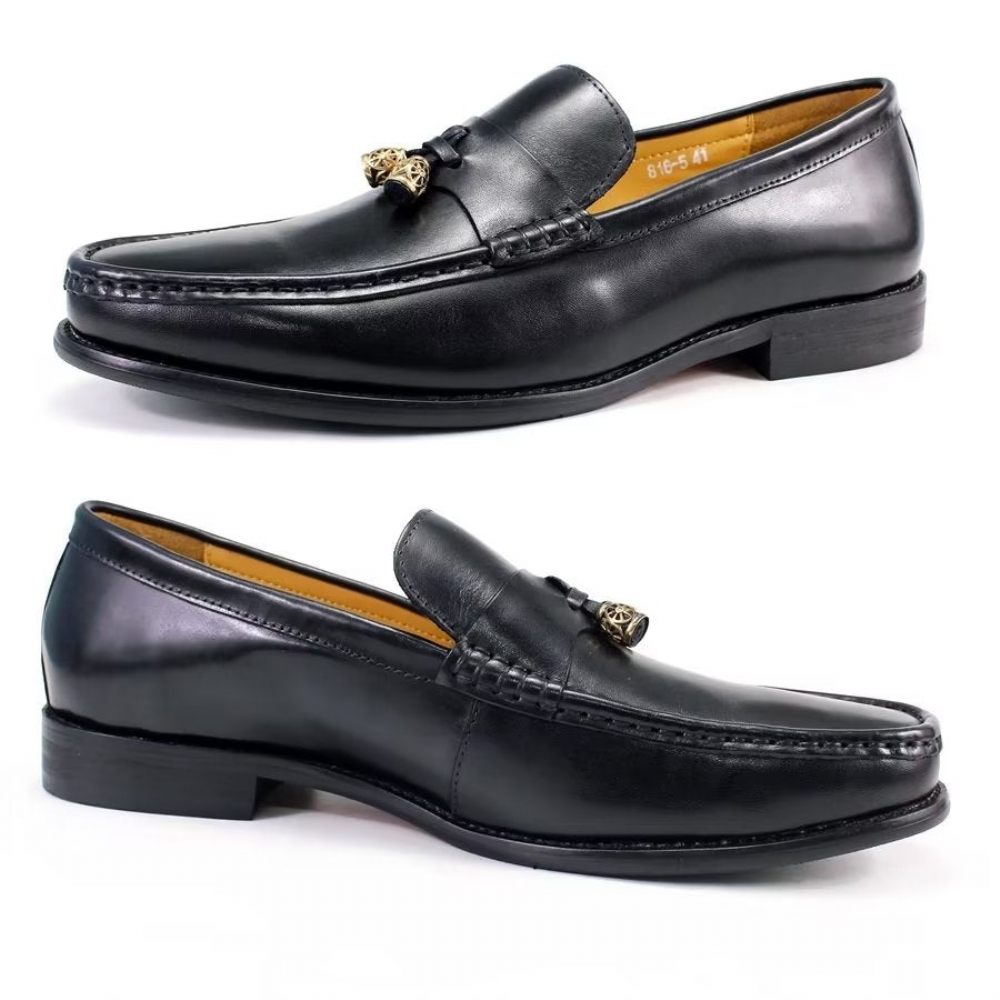 Mocassins Richelieu À Enfiler Pour Hommes - Noir