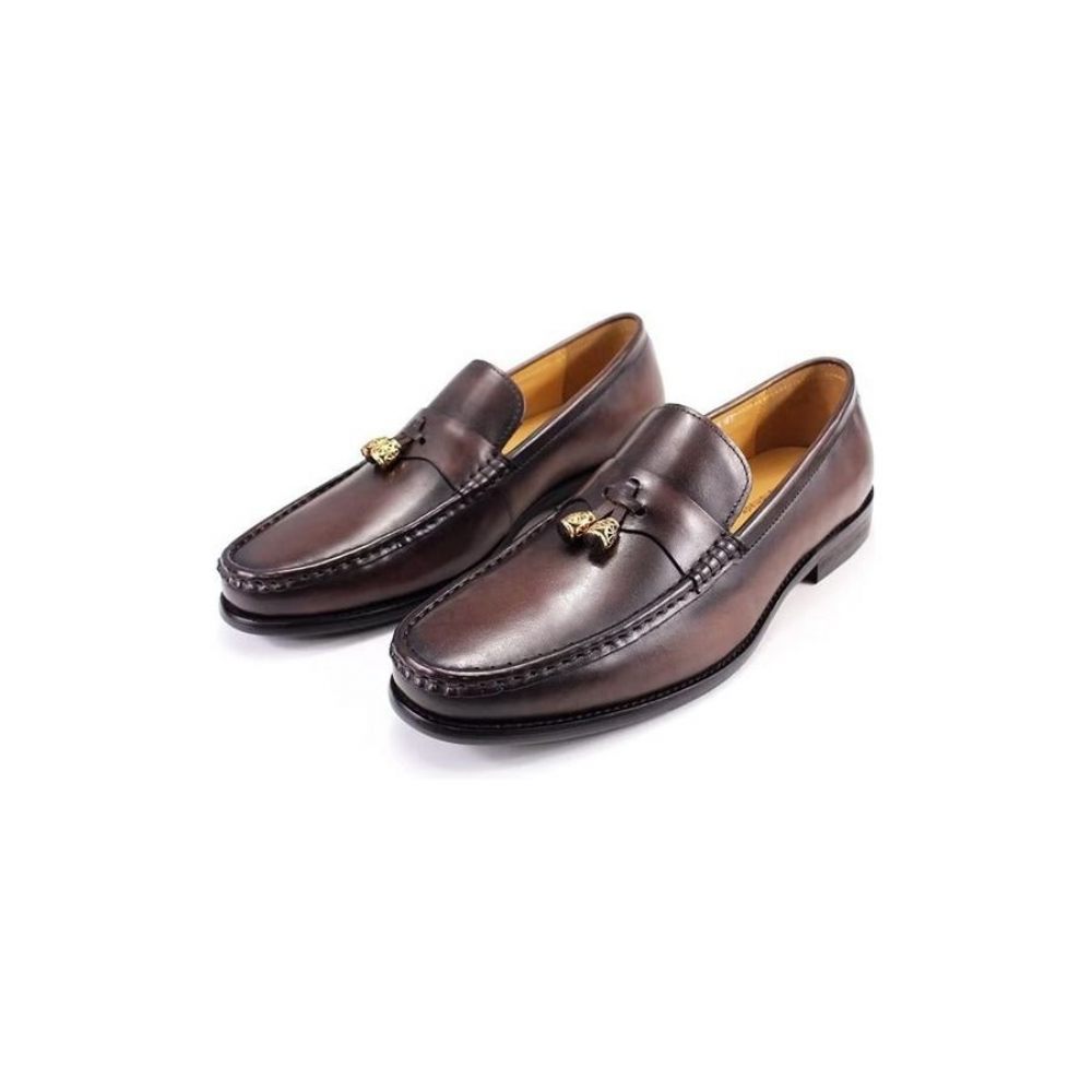 Mocassins Richelieu À Enfiler Pour Hommes - Café