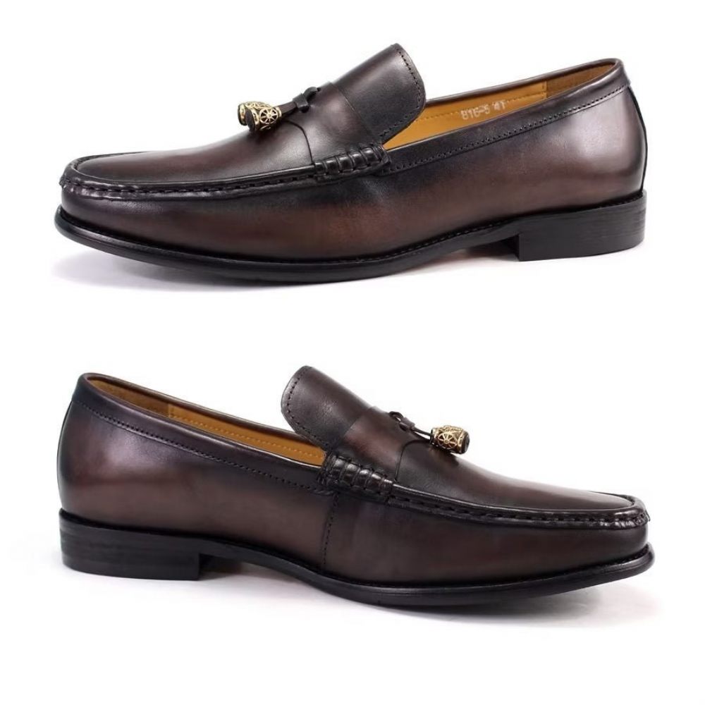 Mocassins Richelieu À Enfiler Pour Hommes - Café