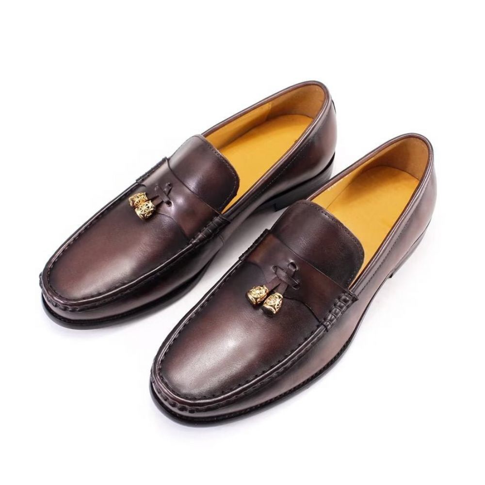 Mocassins Richelieu À Enfiler Pour Hommes - Café