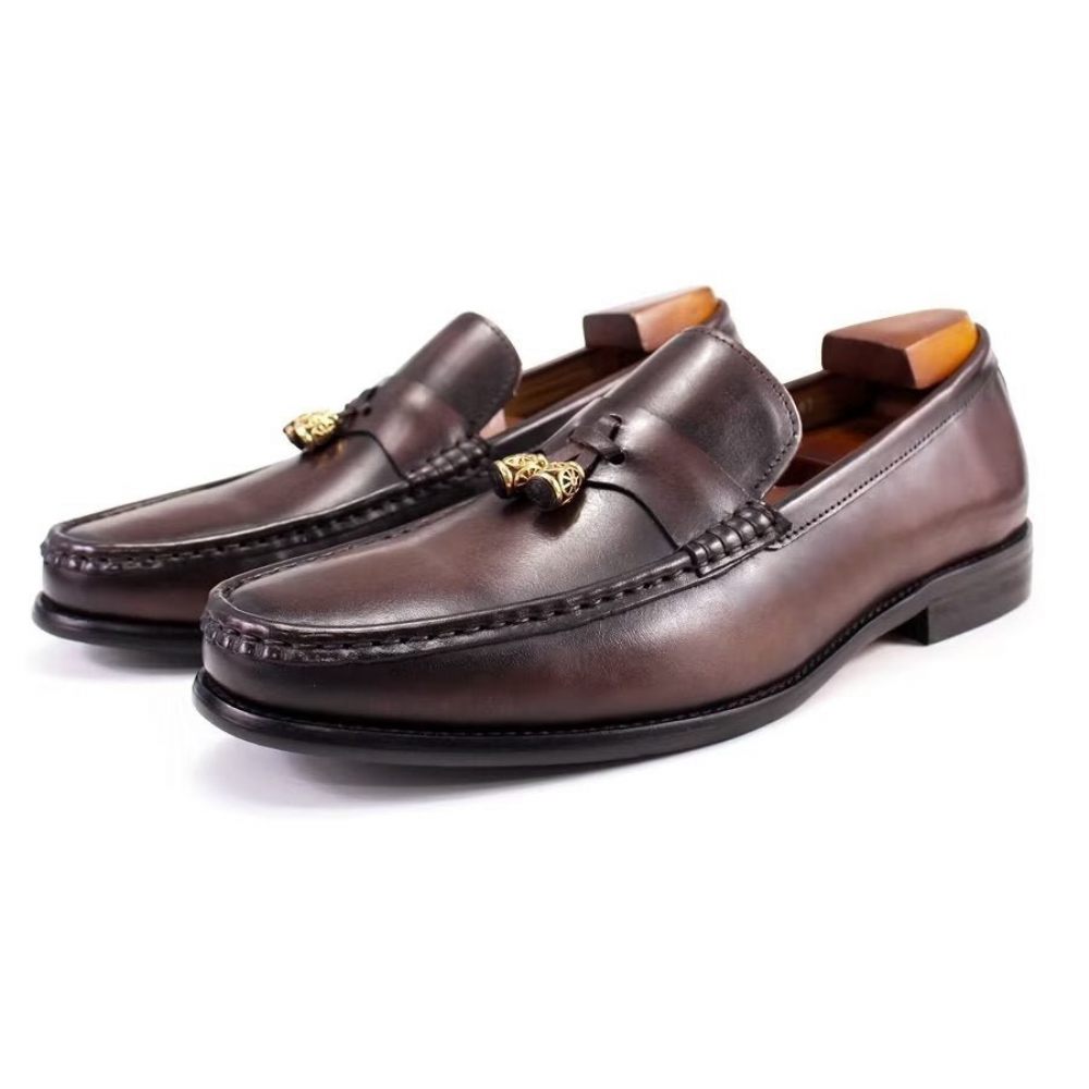 Mocassins Richelieu À Enfiler Pour Hommes - Café