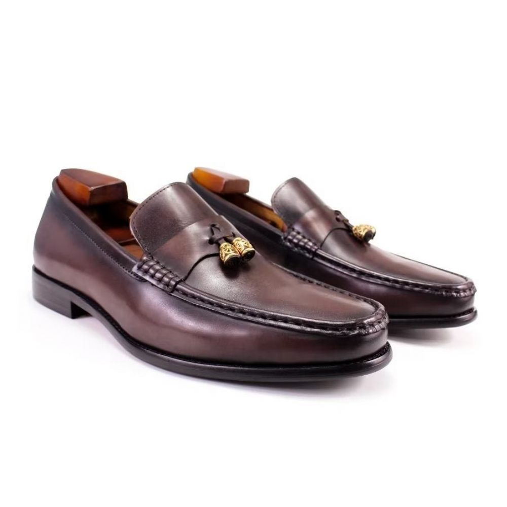 Mocassins Richelieu À Enfiler Pour Hommes - Café