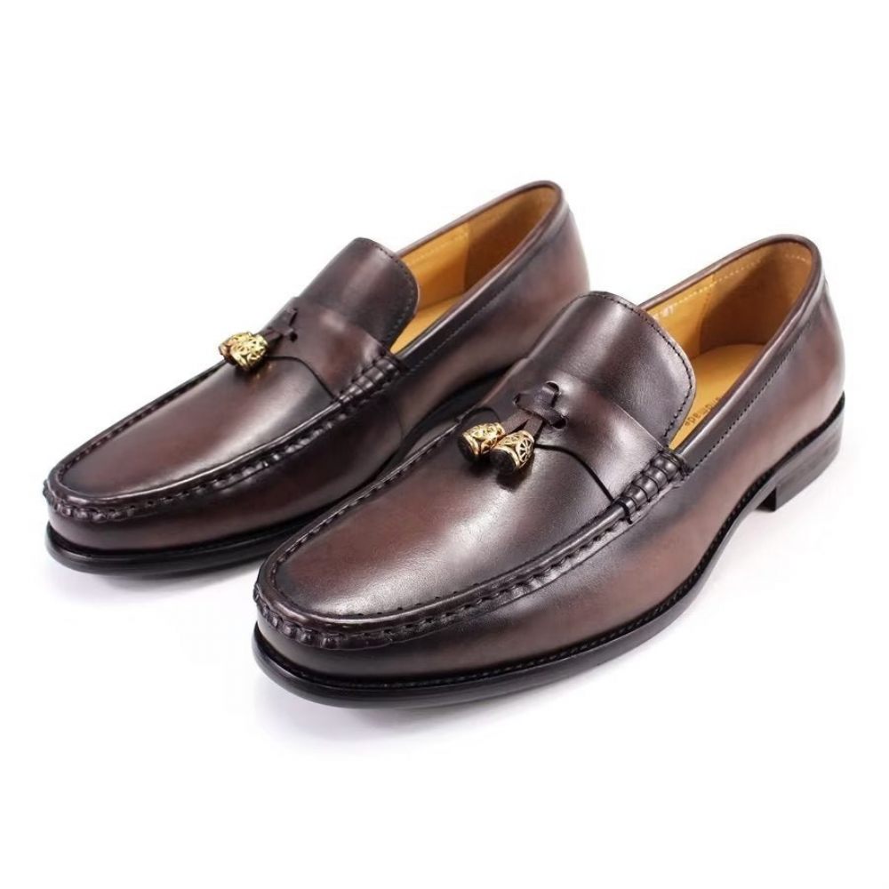 Mocassins Richelieu À Enfiler Pour Hommes - Café