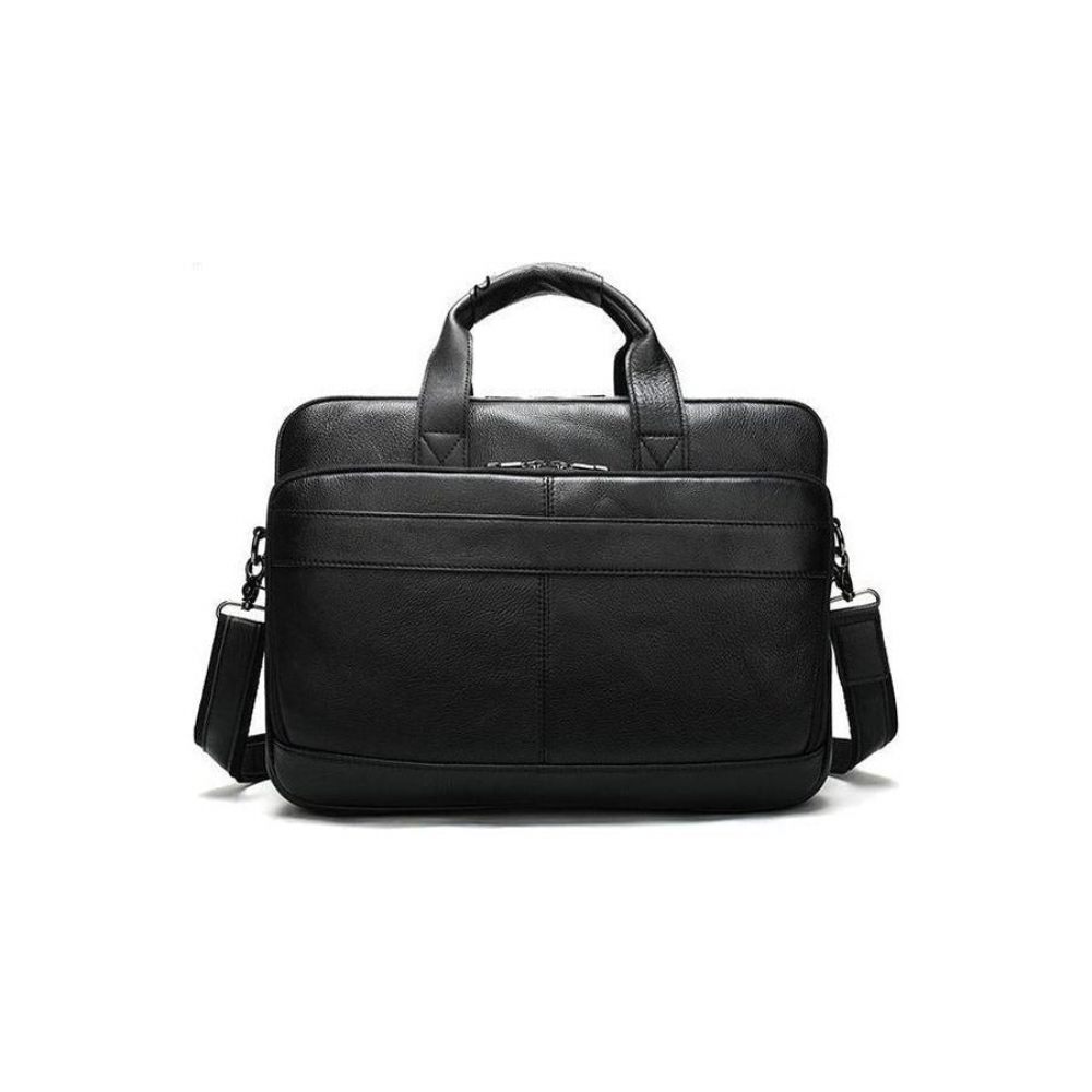 Porte-documents Pour Hommes Bureau À Fermeture Éclair Cuir Exotique Luxe - Noir