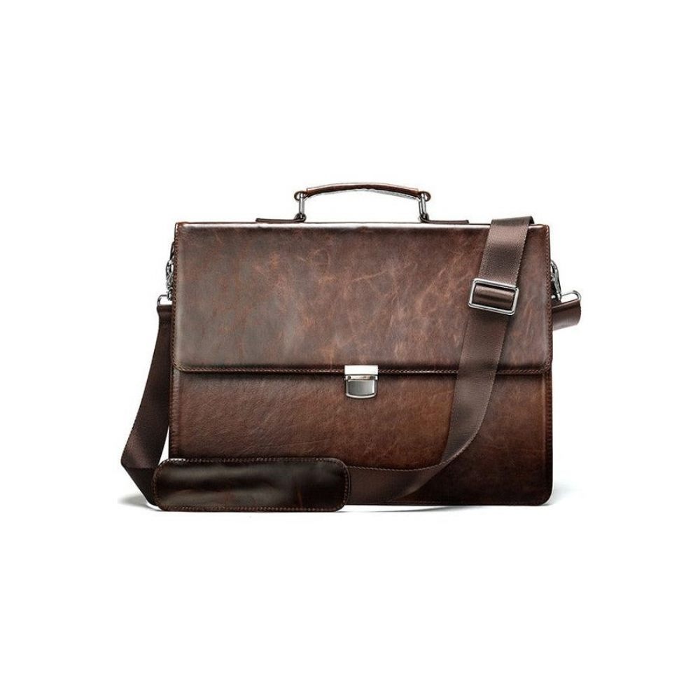 Porte-documents Pour Hommes Luxe Cuir Exotica Ordinateur Portable - Café