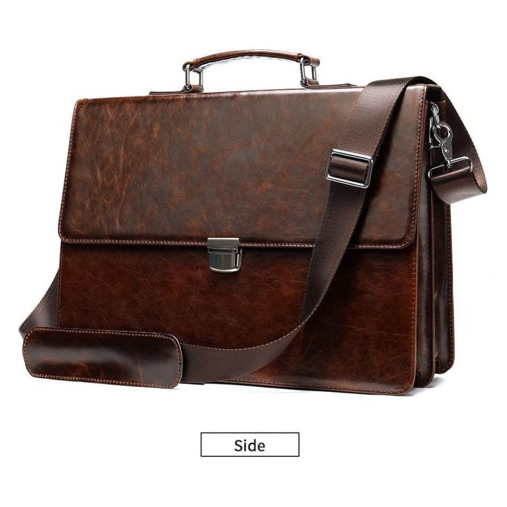 Porte-documents Pour Hommes Luxe Cuir Exotica Ordinateur Portable - Café