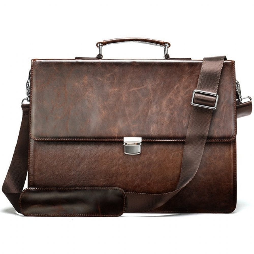 Porte-documents Pour Hommes Luxe Cuir Exotica Ordinateur Portable - Café