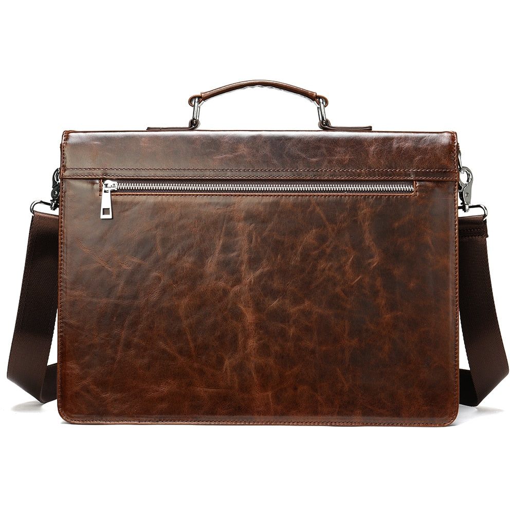 Porte-documents Pour Hommes Luxe Cuir Exotica Ordinateur Portable - Café