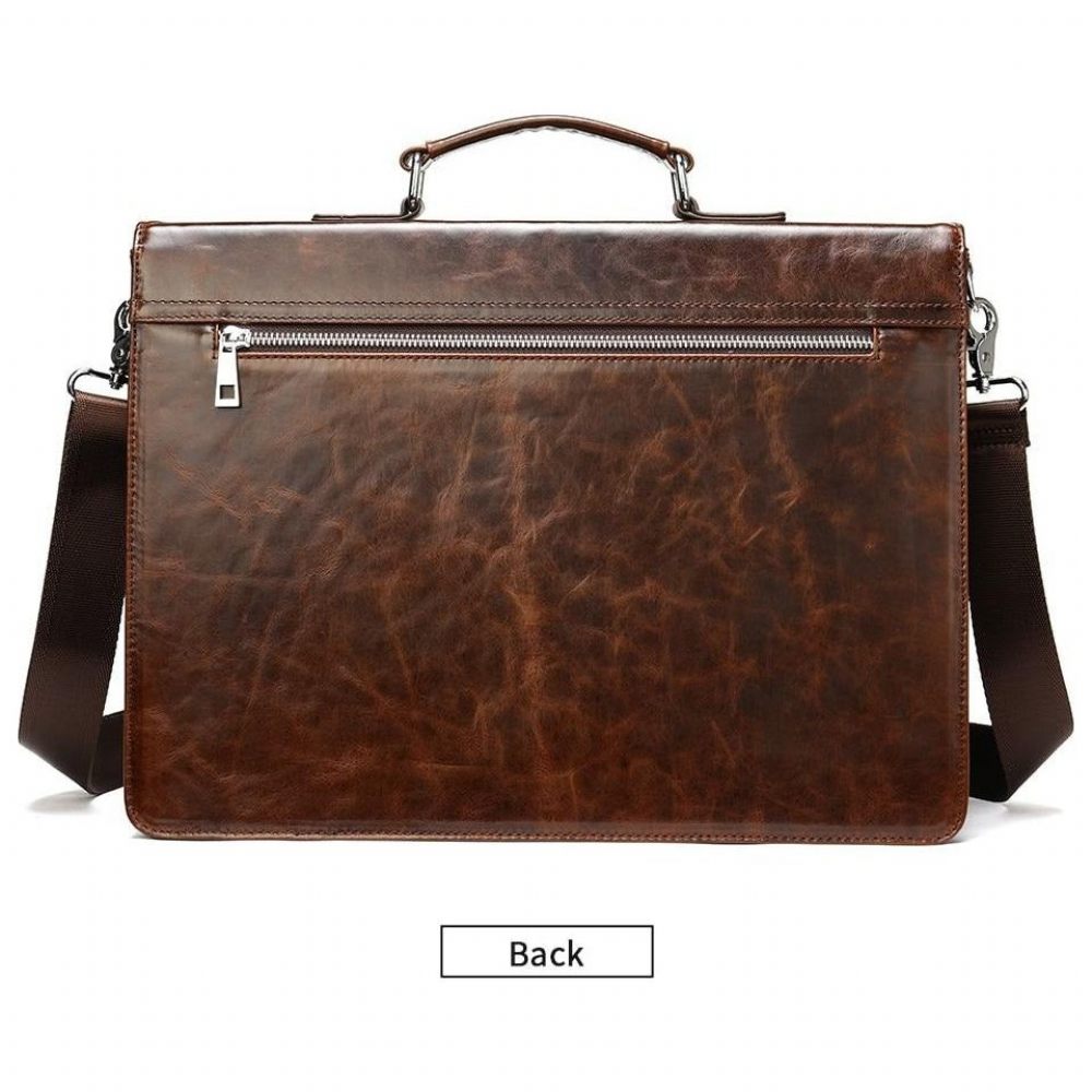 Porte-documents Pour Hommes Luxe Cuir Exotica Ordinateur Portable - Café