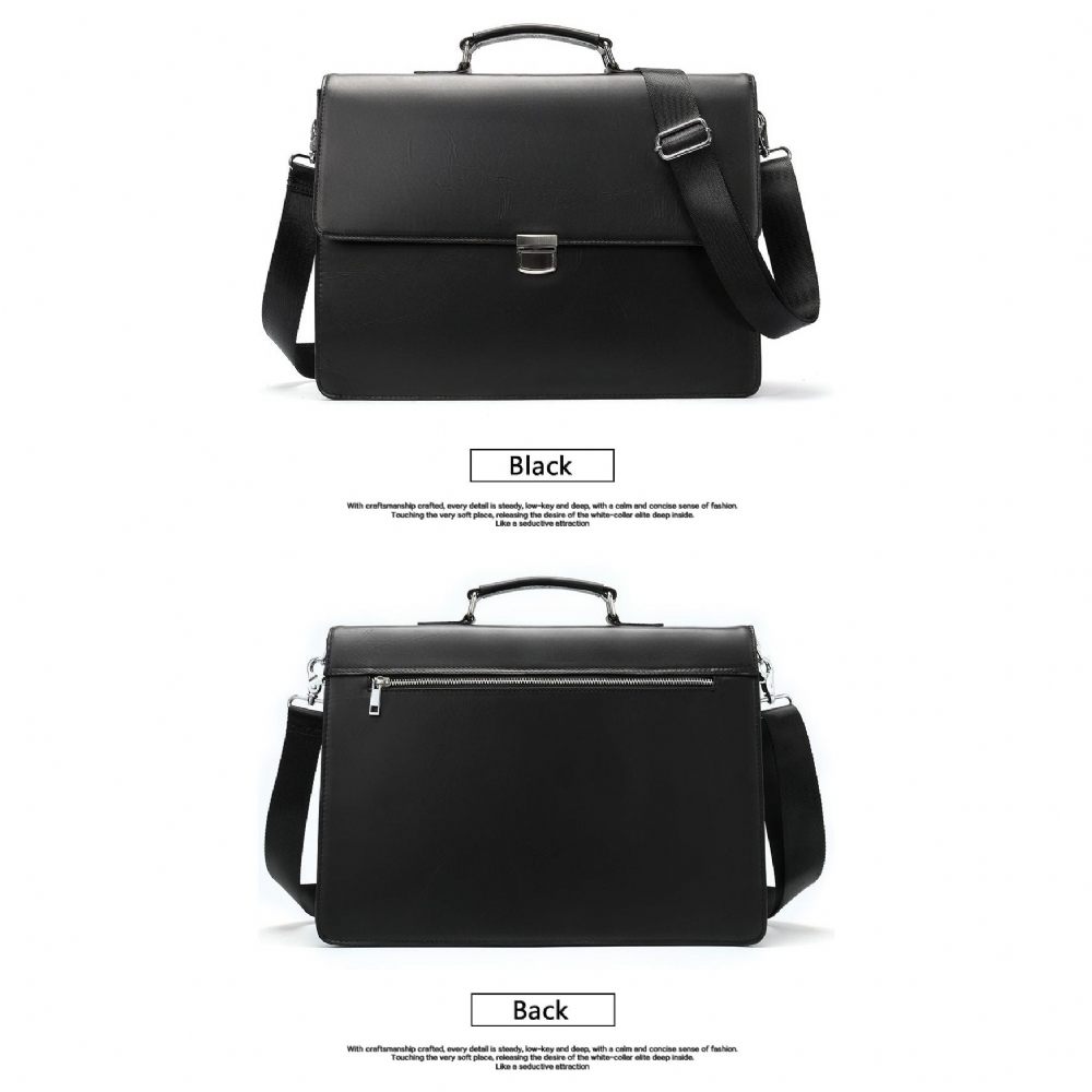 Porte-documents Pour Hommes Luxe Cuir Exotica Ordinateur Portable - Noir