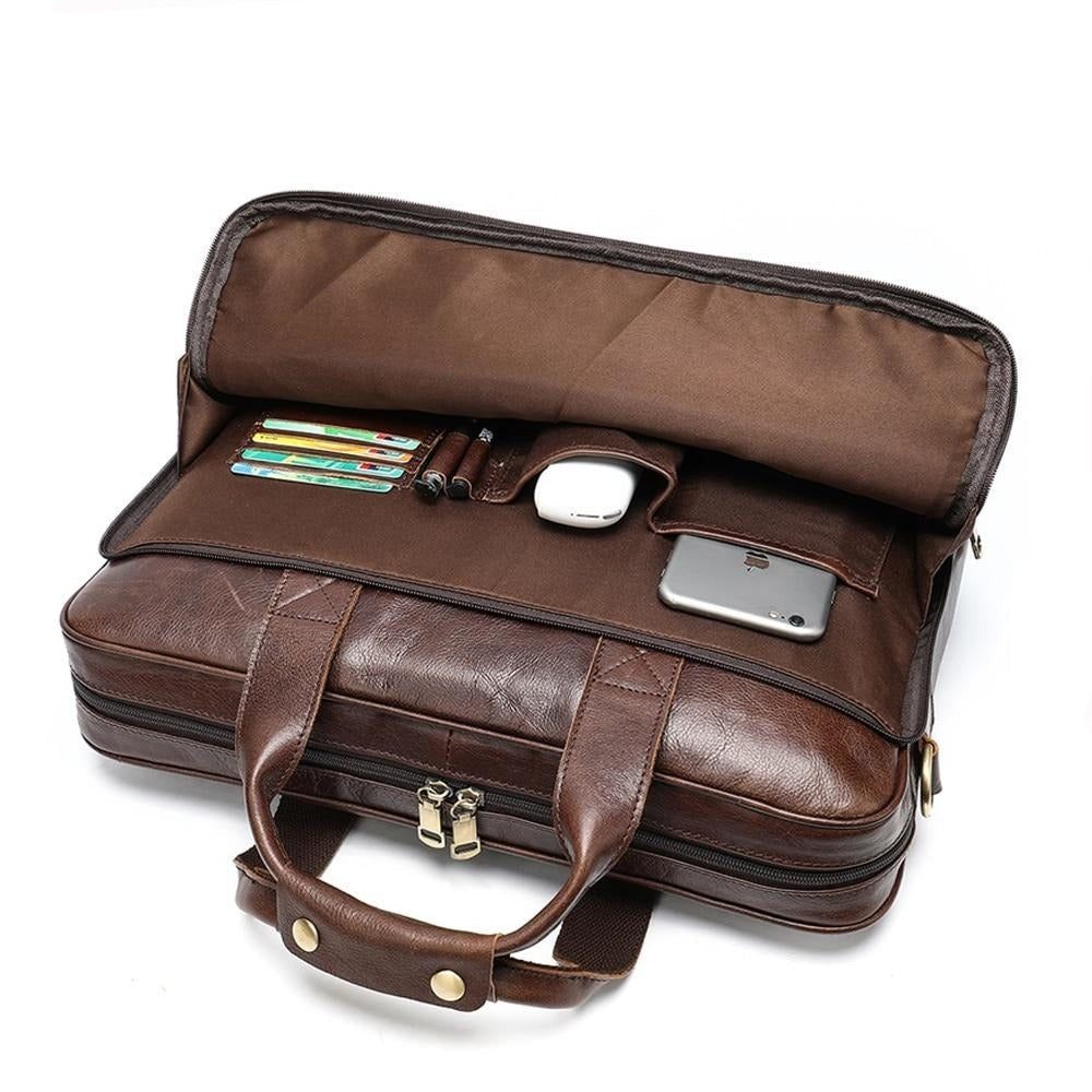 Porte-documents Pour Hommes Luxe Cuir Exotique Ordinateur Portable - Café