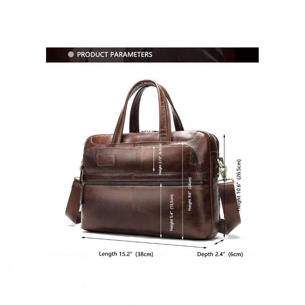 Porte-documents Pour Hommes Luxe Cuir Exotique Ordinateur Portable - Café