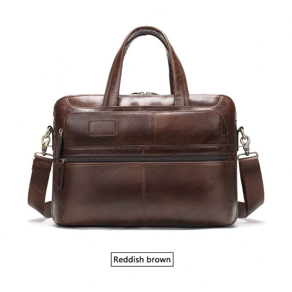 Porte-documents Pour Hommes Luxe Cuir Exotique Ordinateur Portable - Café