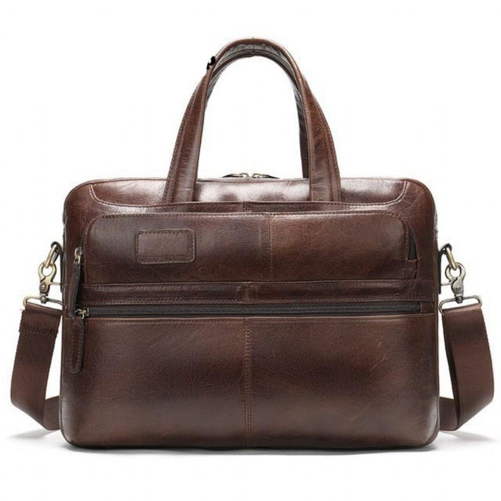 Porte-documents Pour Hommes Luxe Cuir Exotique Ordinateur Portable - Café