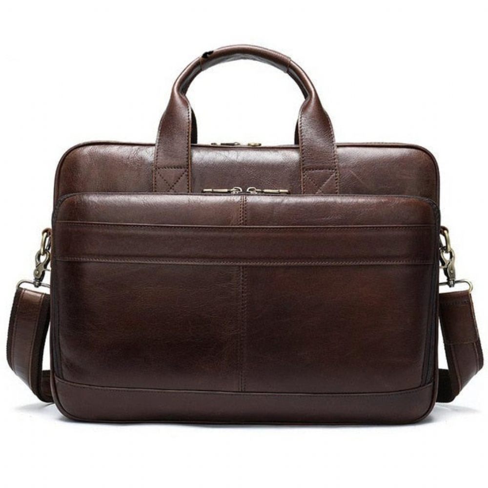 Porte-documents Pour Hommes Luxe Cuir Exotique Ordinateur Portable - Café