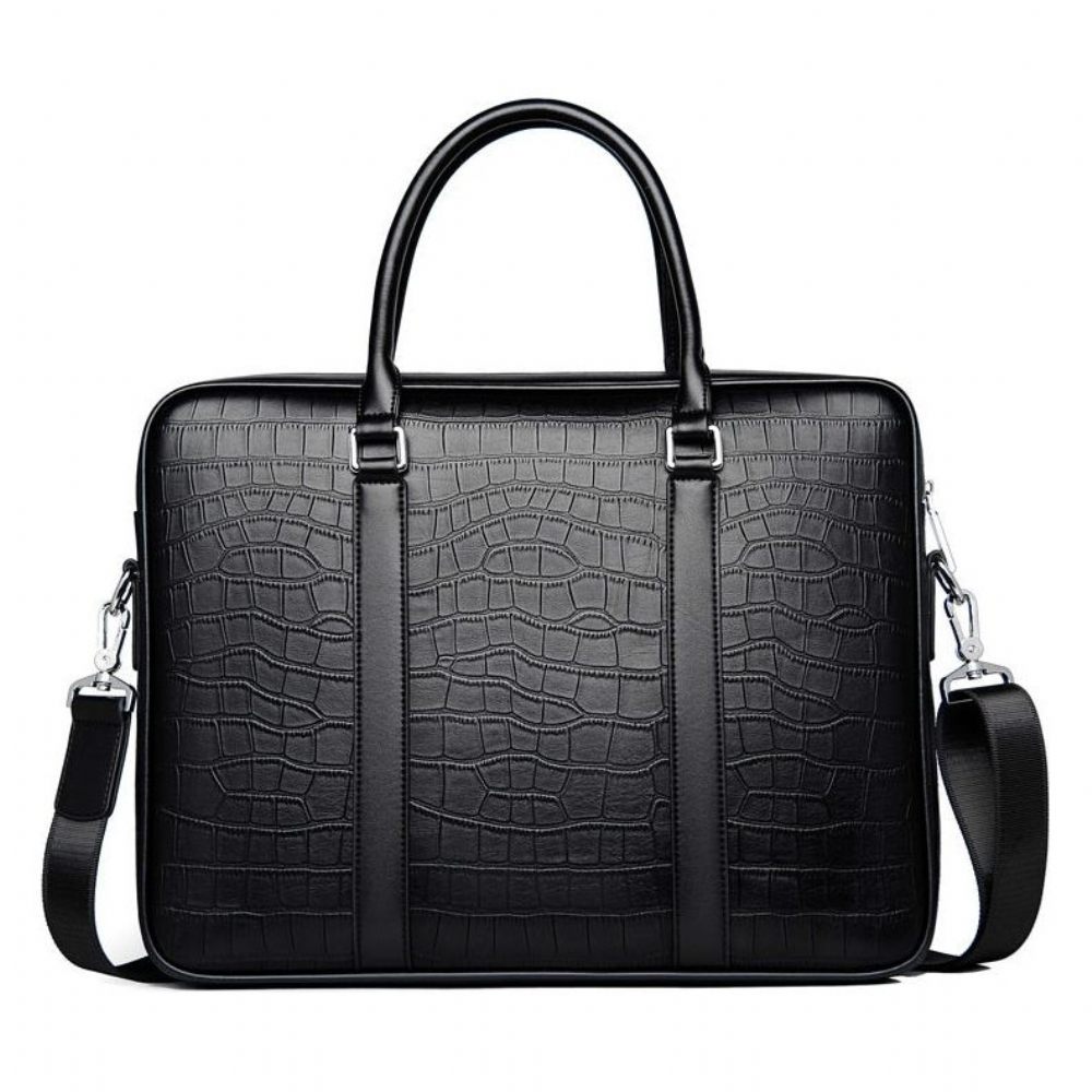 Porte-documents Pour Hommes Ordinateur Portable Cuir Exotique - Noir