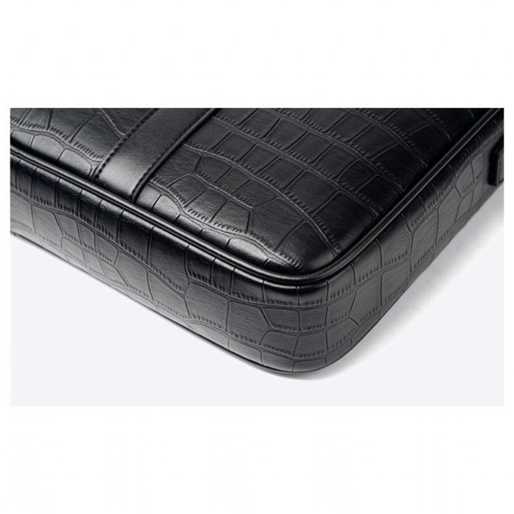 Porte-documents Pour Hommes Ordinateur Portable Cuir Exotique - Noir