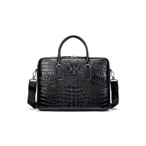 Porte-documents Pour Hommes Sac À Main Bureau Ordinateur Portable Cuir Crocodile Exquis