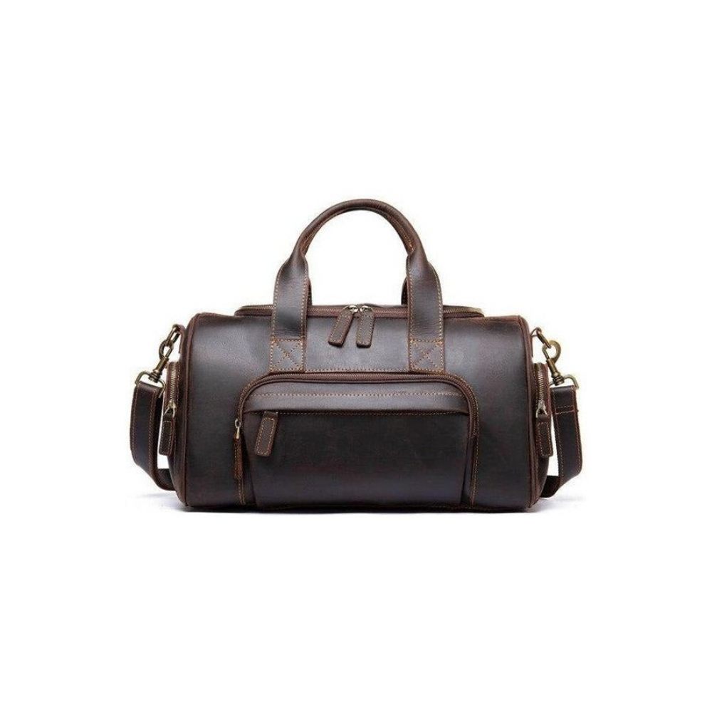 Porte-documents Pour Hommes Sac Voyage Cuir Luxe - Café 2