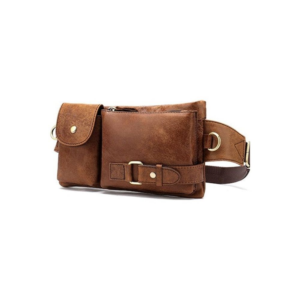 Portefeuilles Pour Hommes Pack Poitrine Voyage Cuir Exotique Luxe - Marron