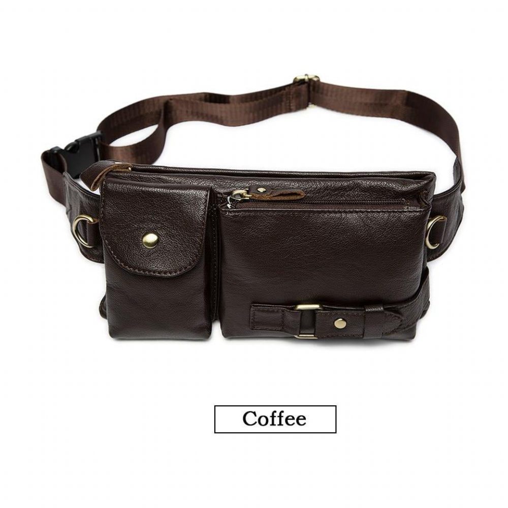 Portefeuilles Pour Hommes Pack Poitrine Voyage Cuir Exotique Luxe - Café