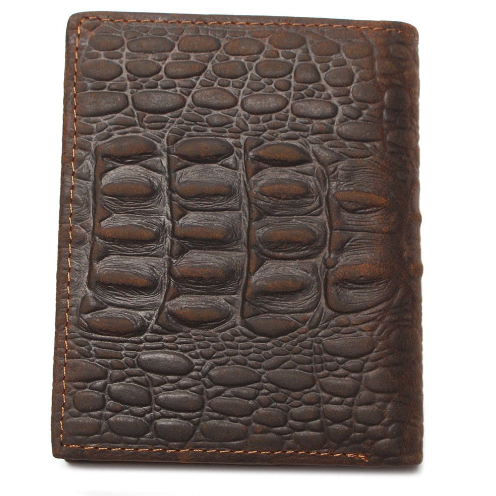 Portefeuilles Pour Hommes Porte-cartes À Motif Alligator Cuir Vache - Café