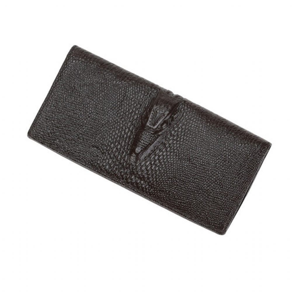 Portefeuilles Pour Hommes Porte-cartes Vintage Cuir Crocodile Luxe - Short Noir