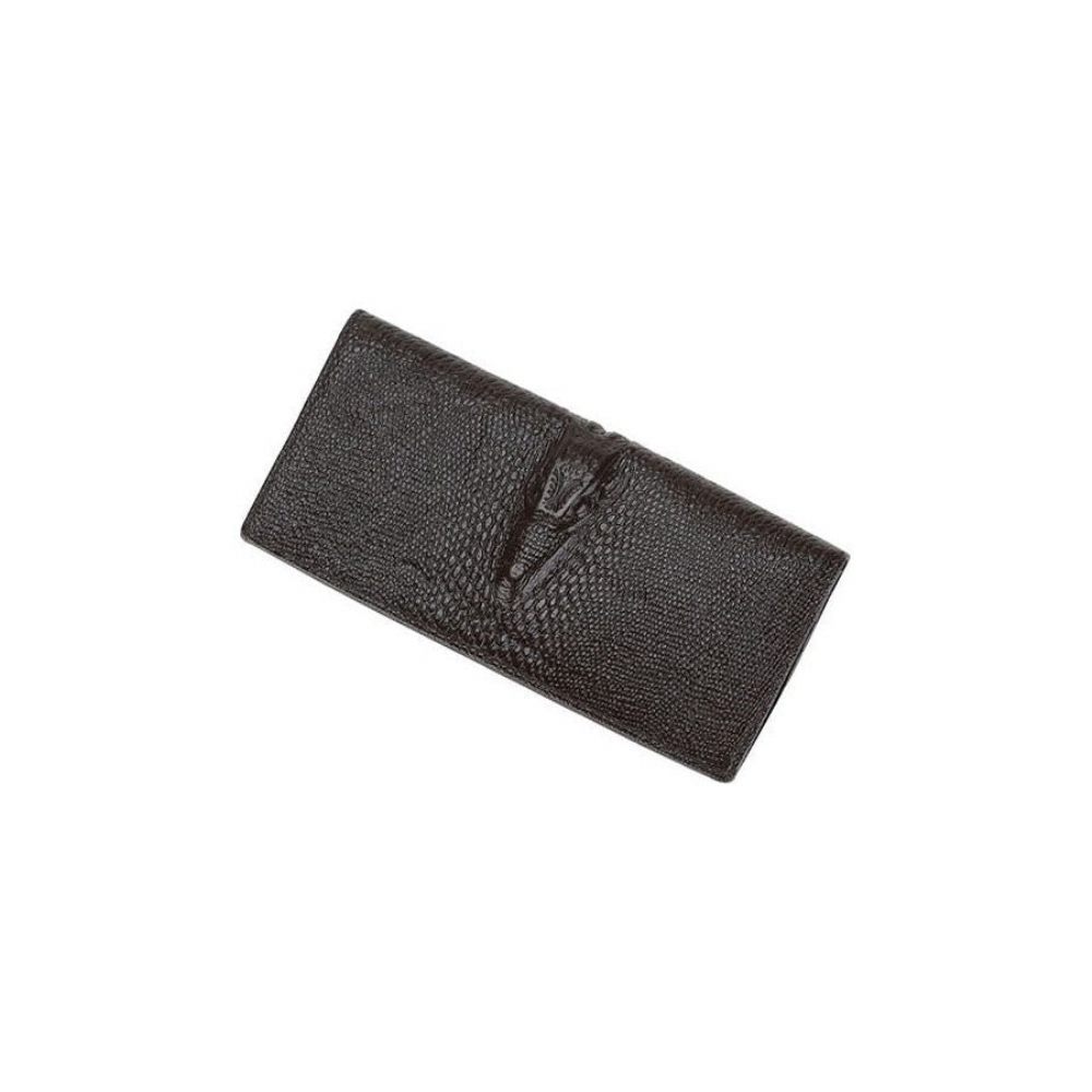 Portefeuilles Pour Hommes Porte-cartes Vintage Cuir Crocodile Luxe - Short Café