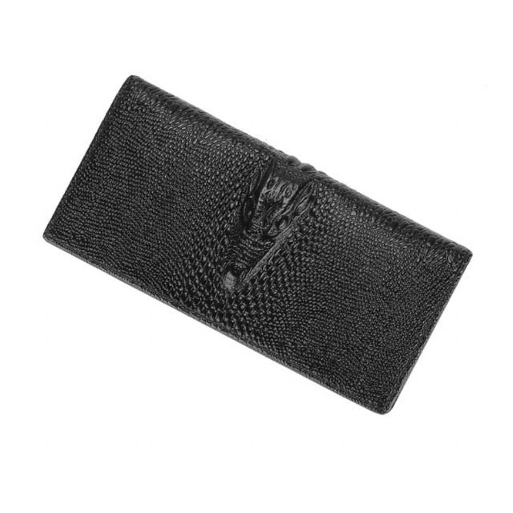 Portefeuilles Pour Hommes Porte-cartes Vintage Cuir Crocodile Luxe - Noir