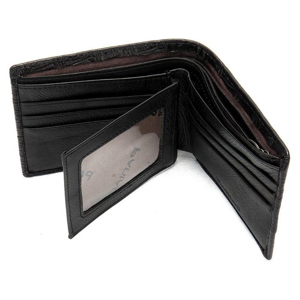 Portefeuilles Pour Hommes Porte-monnaie Vintage Cuir Crocodile Exquis - Noir