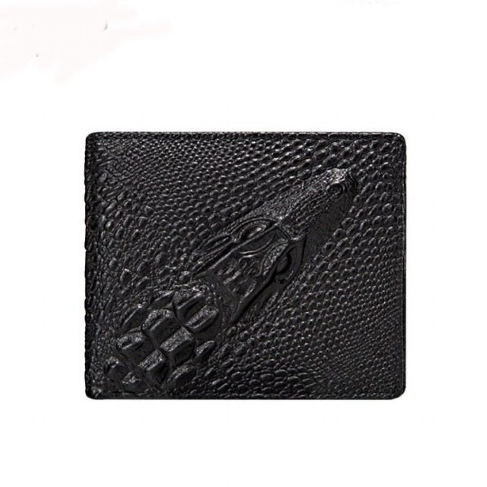 Portefeuilles Pour Hommes Porte-monnaie Vintage Cuir Crocodile Exquis - Noir Croc