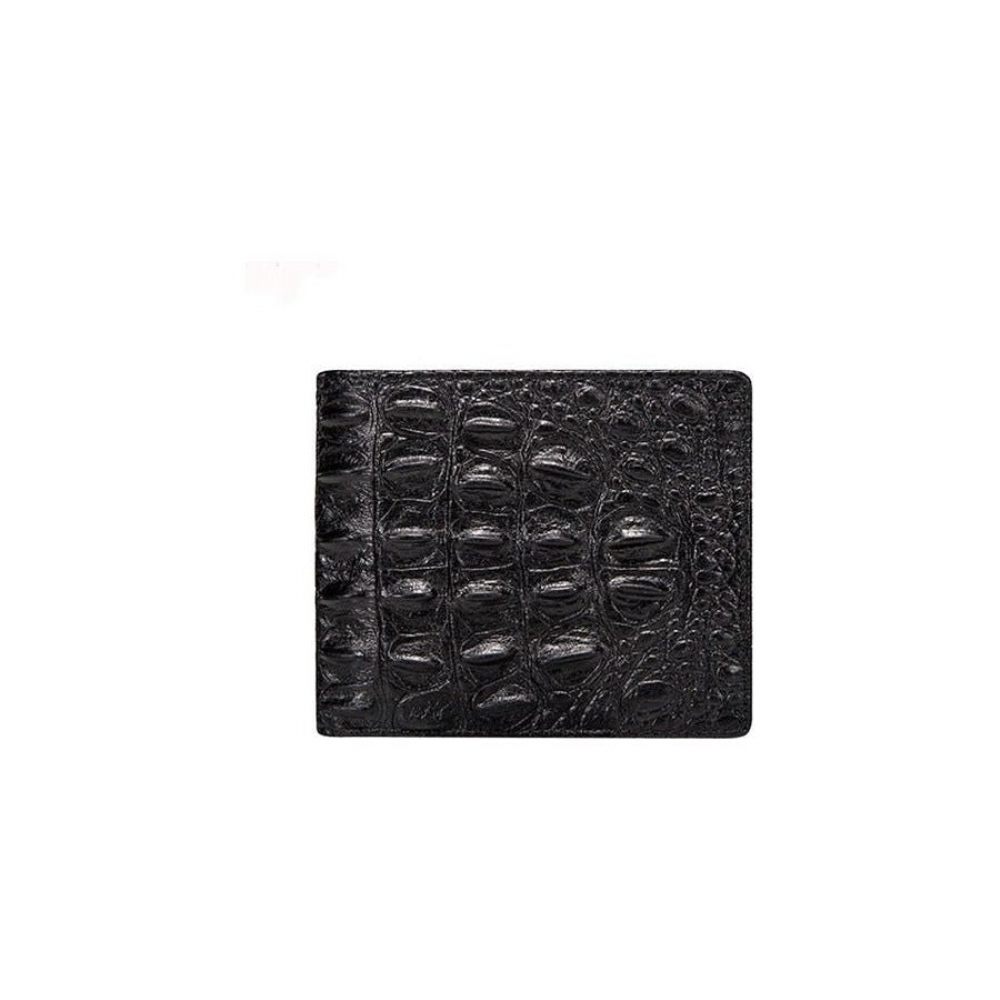 Portefeuilles Pour Hommes Porte-monnaie Vintage Cuir Crocodile Exquis - Noir Croc