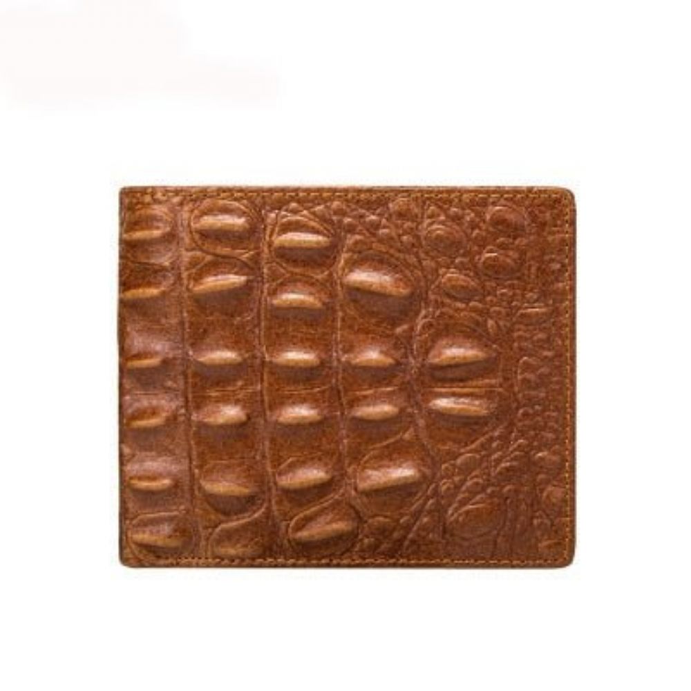 Portefeuilles Pour Hommes Porte-monnaie Vintage Cuir Crocodile Exquis - Café