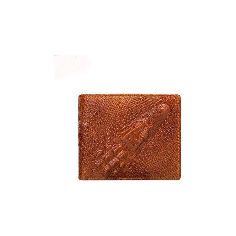 Portefeuilles Pour Hommes Porte-monnaie Vintage Cuir Crocodile Exquis - Café Exotique