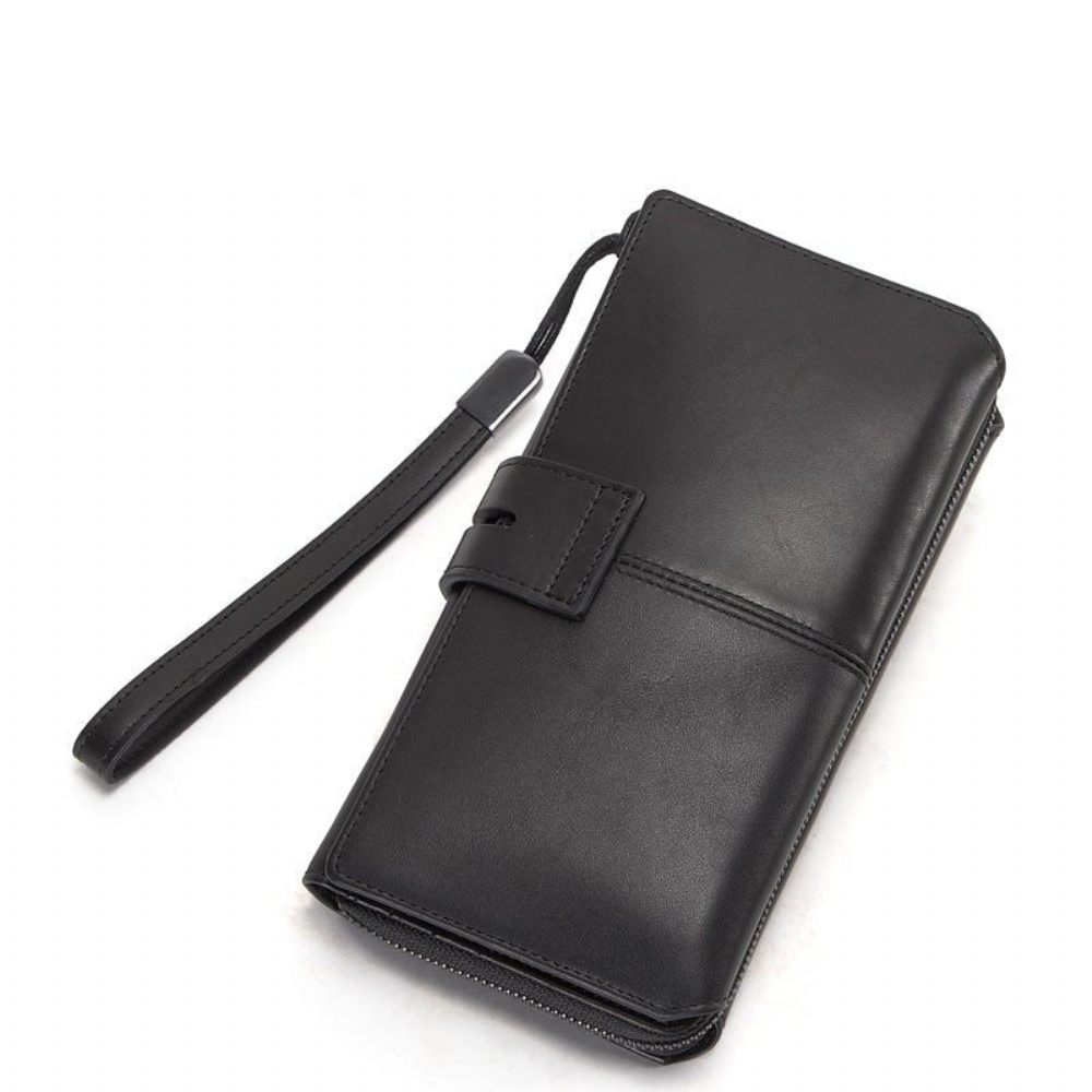 Portefeuilles Pour Hommes Portefeuille Long Cuir Vache - Noir