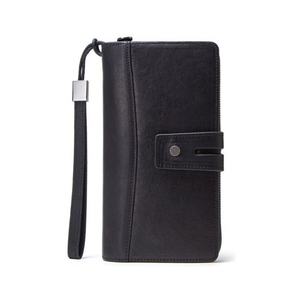 Portefeuilles Pour Hommes Portefeuille Long Cuir Vache - Noir