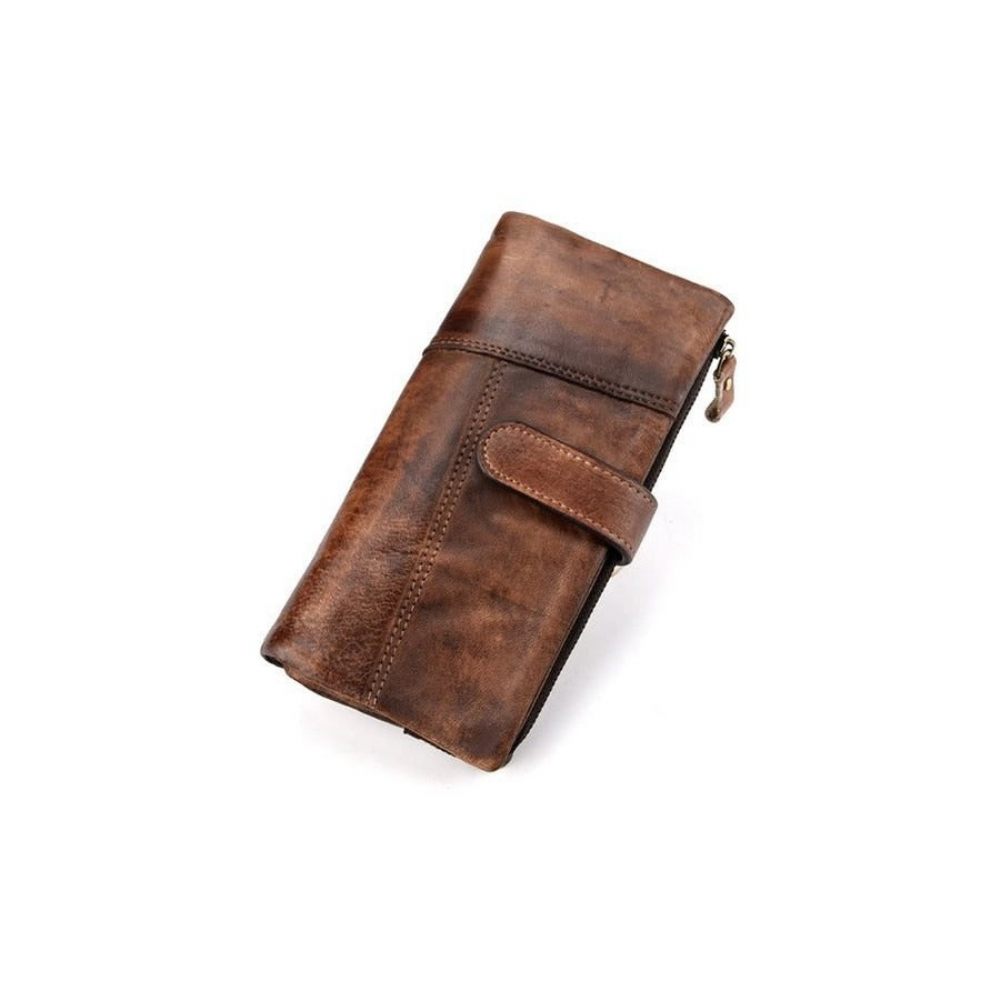 Portefeuilles Pour Hommes Portefeuille Long Luxe Cuir Vintage Rfid