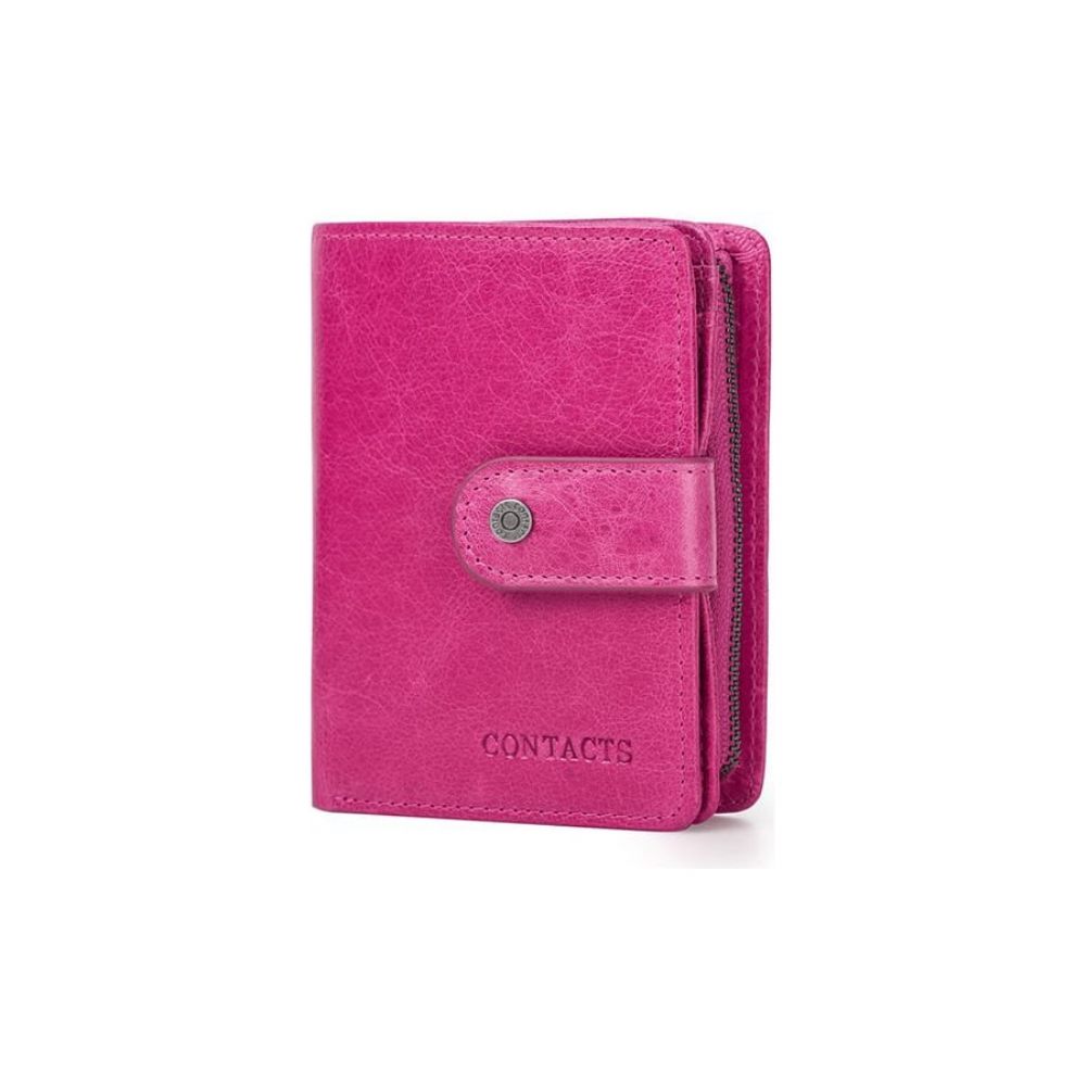 Portefeuilles Pour Hommes Portefeuille À Pochette Courte Fermeture Éclair Rfid - Rose