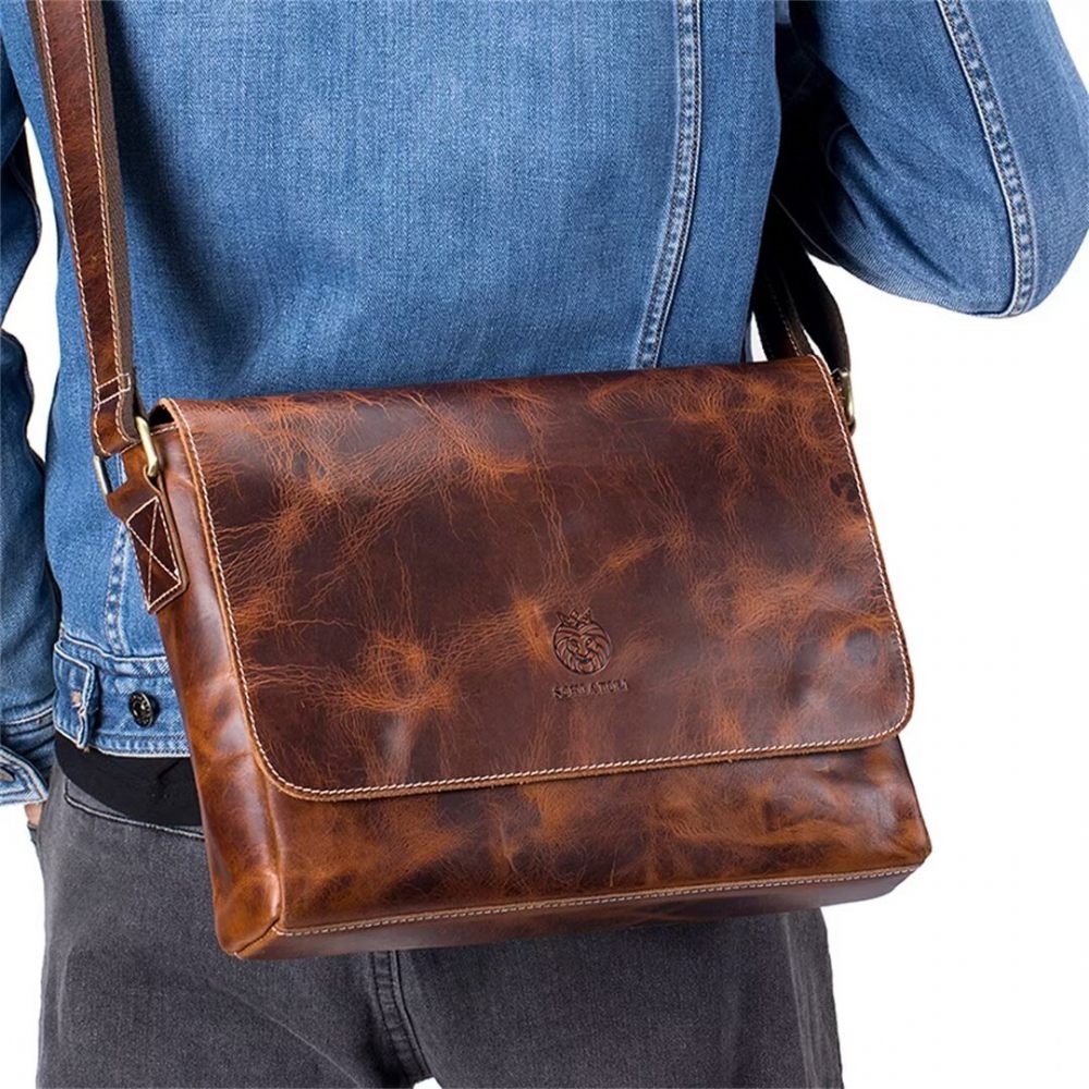 Sacs À Bandoulière Pour Hommes Aristocrat Urban Leather Portfolio - Marron