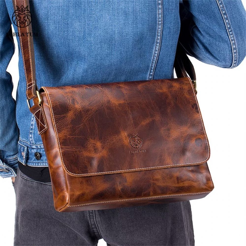 Sacs À Bandoulière Pour Hommes Aristocrat Urban Leather Portfolio - Marron