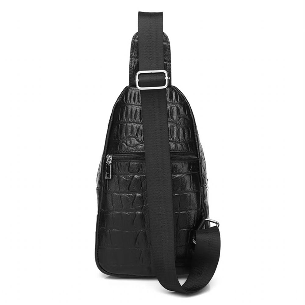 Sacs À Bandoulière Pour Hommes Chic Urban Leather Tote - Noir