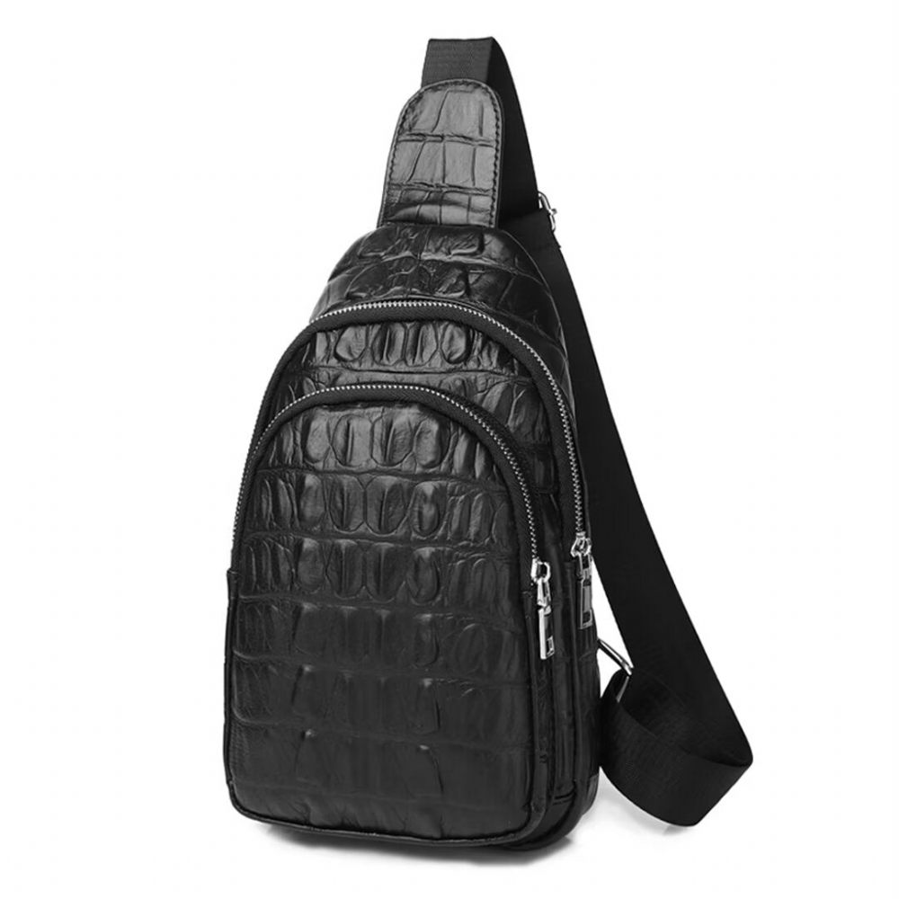 Sacs À Bandoulière Pour Hommes Chic Urban Leather Tote - Noir