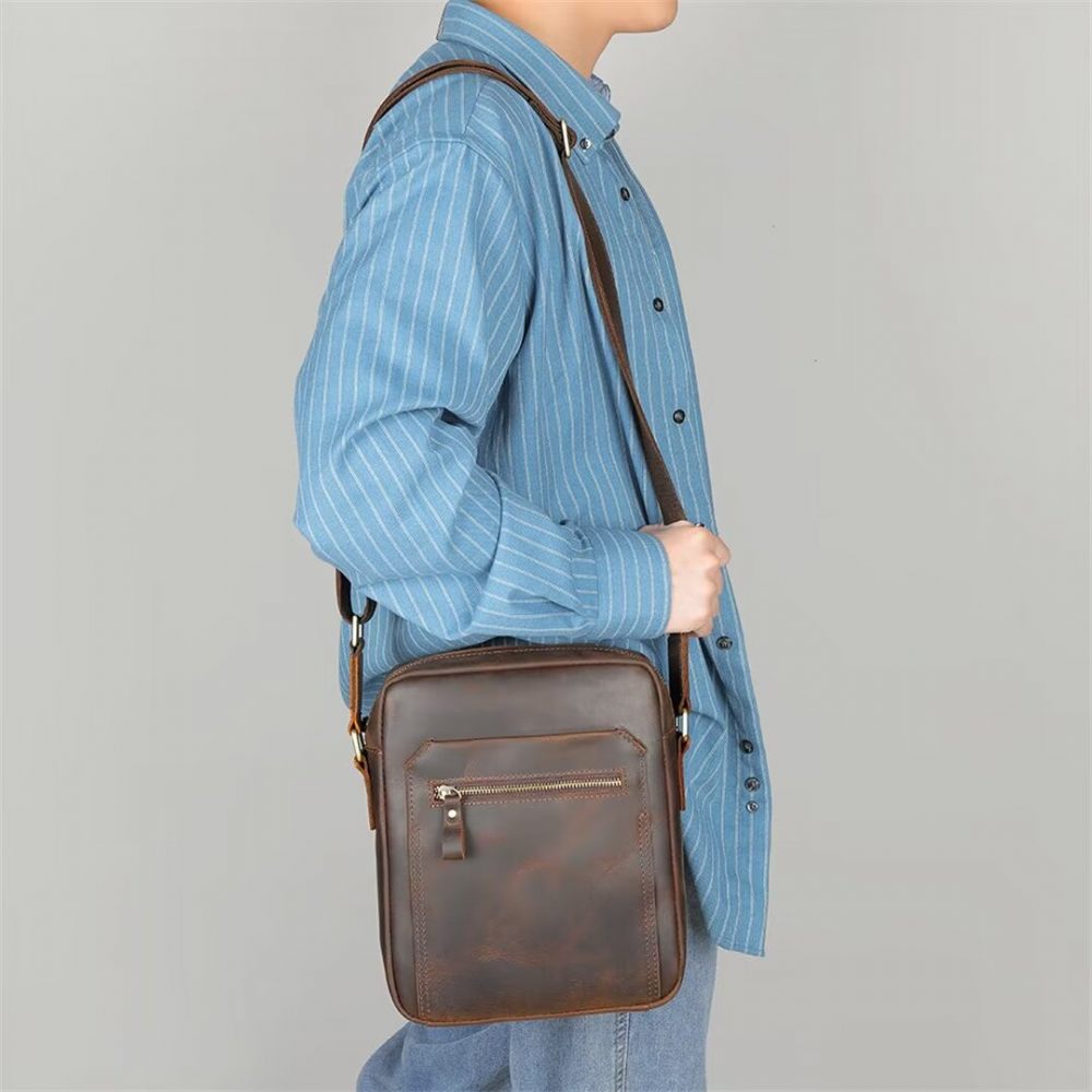 Sacs À Bandoulière Pour Hommes Distinguished Dapper Alligator Leather Tote - Café